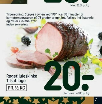 REMA 1000 Røget juleskinke Tilsat lage tilbud