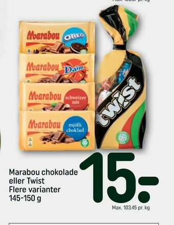 REMA 1000 Marabou chokolade eller Twist tilbud