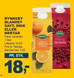 Let-Køb RYNKEBY BLANDET SAFT, DRIK ELLER NEKTAR tilbud