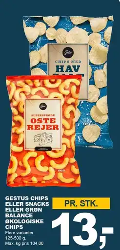 Let-Køb GESTUS CHIPS ELLER SNACKS ELLER GRØN BALANCE ØKOLOGISKE CHIPS tilbud