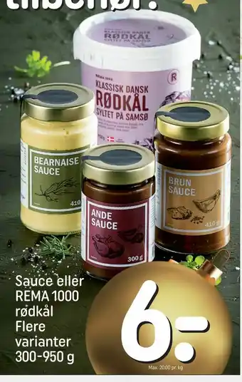 REMA 1000 Sauce eller REMA 1000 rødkål tilbud