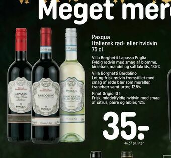 Pasqua Italiensk rød- eller hvidvin
