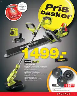 Bauhaus RYOBI ONE+ 18V havekit tilbud