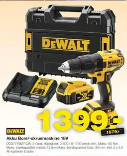 Bauhaus DEWALT Akku Bore/-skruemaskine 18V tilbud