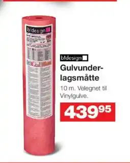 Bauhaus B!design gulvunder- lagsmåtte tilbud