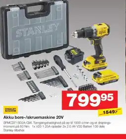 Bauhaus STANLEY Akku bore-/skruemaskine 20V tilbud