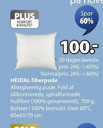 JYSK HEIDAL fiberpude tilbud
