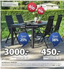 JYSK JUTLANDIA® VATTRUP bord + MYSEN stol tilbud