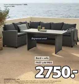 JYSK AGERMOSE bord + sofa tilbud