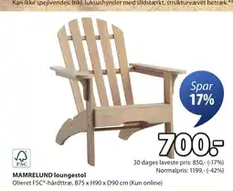 JYSK MAMRELUND loungestol tilbud