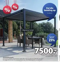JYSK KONGEMOSE pergola tilbud