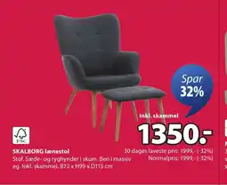 JYSK SKALBORG lænestol tilbud