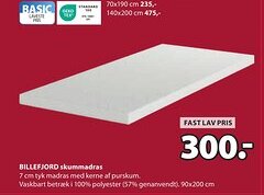 JYSK BILLEFJORD skummadras tilbud