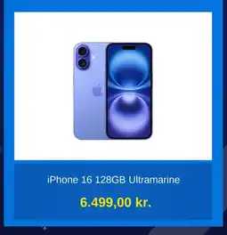 Humac iPhone 16 128GB Ultramarine tilbud
