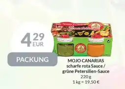 Nielsen's Discount MOJO CANARIAS scharfe rota Sauce/ grüne Petersilien-Sauce tilbud