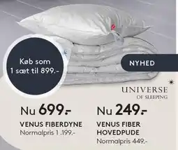 SengeSpecialisten VENUS FIBERYDYNE ELLER HOVEDPUDE tilbud