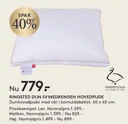 SengeSpecialisten RINGSTED DUN SVINEDRENGEN HOVEDPUDE tilbud
