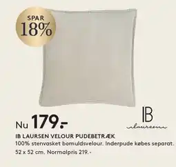 SengeSpecialisten IB LAURSEN VELOUR PUDEBETRÆK tilbud