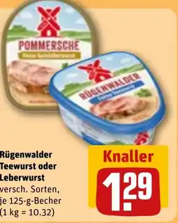 REWE DE Rügenwalder Teewurst oder tilbud