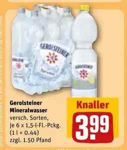 REWE DE Gerolsteiner Mineralwasser versch. Sorten, tilbud