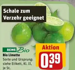 REWE DE REWE Bio Bio Limette Sorte und Ursprung: siehe Etikett, Kl. II, tilbud