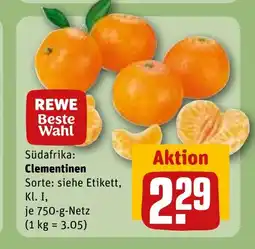 REWE DE REWE Beste Wahl Südafrika: Clementinen Sorte: siehe Etikett, tilbud