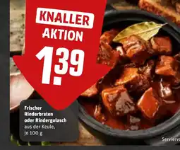 REWE DE Frischer Rinderbraten oder Rindergulasch tilbud