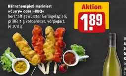 REWE DE Hähnchenspieẞ mariniert >>Curry<< oder >>BBQ<< tilbud