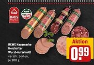 REWE DE REWE Hausmarke Herzhafter Wurst-Aufschnitt versch. tilbud
