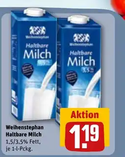 REWE DE Weihenstephan Haltbare Milch tilbud