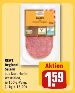 REWE DE REWE Regional Salami aus Nordrhein- Westfalen, tilbud