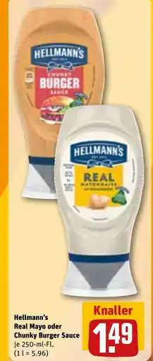 REWE DE BURGER Real Mayo oder Chunky Burger Sauce tilbud