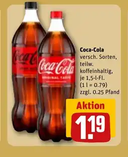 REWE DE Coca-Cola versch. Sorten, teilw. koffeinhaltig, tilbud