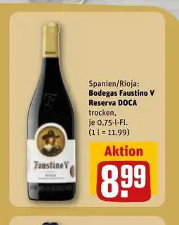 REWE DE Faustine V Spanien/Rioja: Bodegas Faustino V Reserva DOCA trocken, tilbud