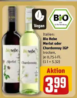 REWE DE Rebe Merlot oder Chardonnay IGP trocken, tilbud