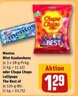 REWE DE Mentos Mint Kaubonbons tilbud