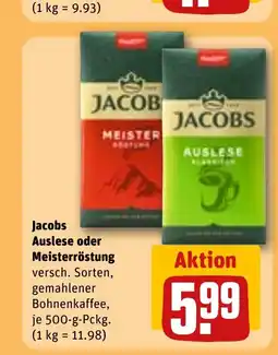 REWE DE Jacobs Auslese oder Meisterröstung tilbud