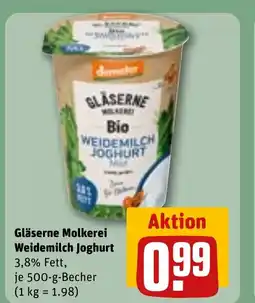 REWE DE Gläserne Molkerei Weidemilch Joghurt tilbud