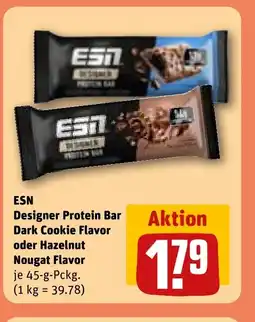 REWE DE ESN Designer Protein Bar Dark Cookie Flavor oder Hazelnut tilbud