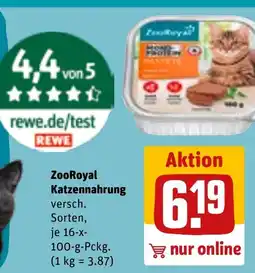 REWE DE ZooRoyal Katzennahrung tilbud