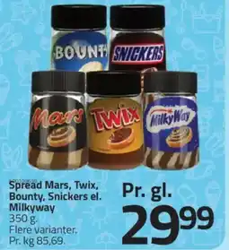 Fleggaard Spread Mars, Twix, Bounty, Snickers el. Milkyway tilbud
