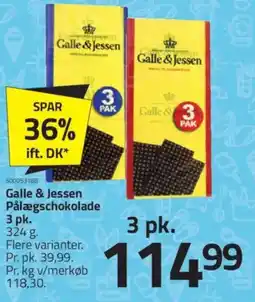 Fleggaard Galle & Jessen Pålægschokolade tilbud