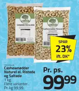 Fleggaard Cashewnadder Naturel el. Ristede og Saltede tilbud