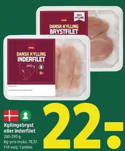 Coop 365 Kyllingebryst eller inderfilet tilbud