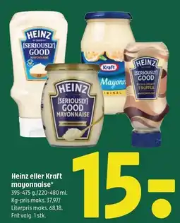Coop 365 Heinz eller Kraft mayonnaise tilbud
