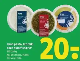 Coop 365 Irma pesto, tzatziki eller hummus trio tilbud