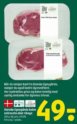Coop 365 Danske Egnsgårde kalve entrecote eller ribeye tilbud