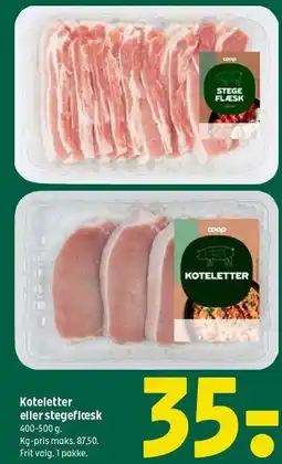Coop 365 Koteletter eller stegeflæsk tilbud