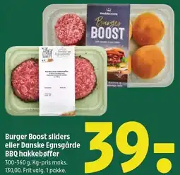 Coop 365 Burger Boost sliders eller Danske Egnsgårde BBQ hakkebøffer tilbud