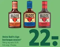 Coop 365 Heinz Bull's-Eye barbeque sauces tilbud